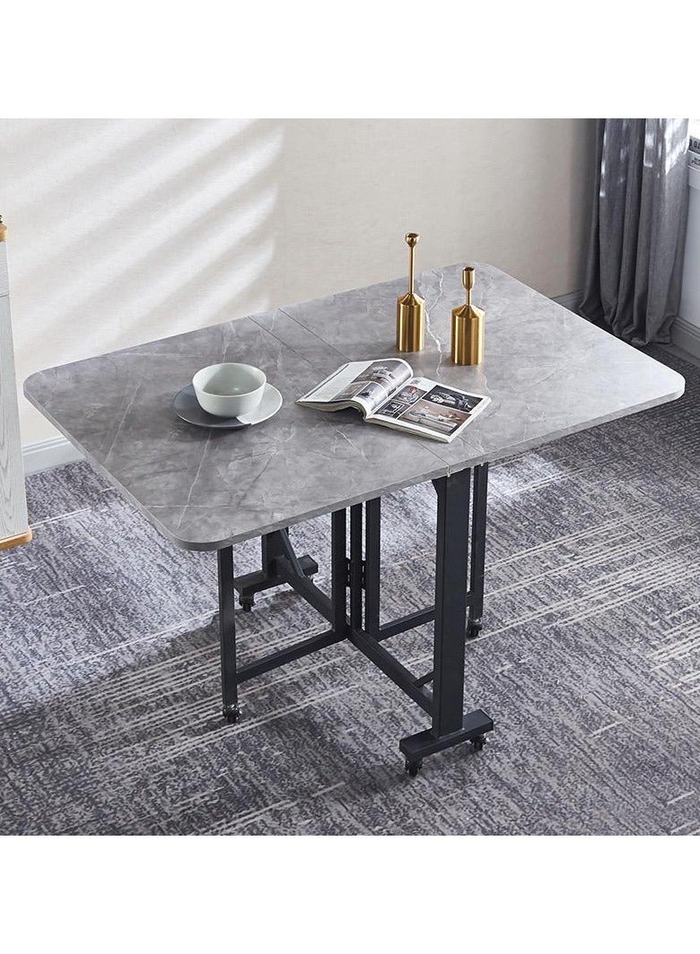 DubaiGallery Folding Dining Table, Drop Leaf Dining Table, Suitable For Small Spaces, Space Saving Wooden, Rectangular Drop Leaf Kitchen Table, Suitable For Kitchen, Bedroom  - Image 1