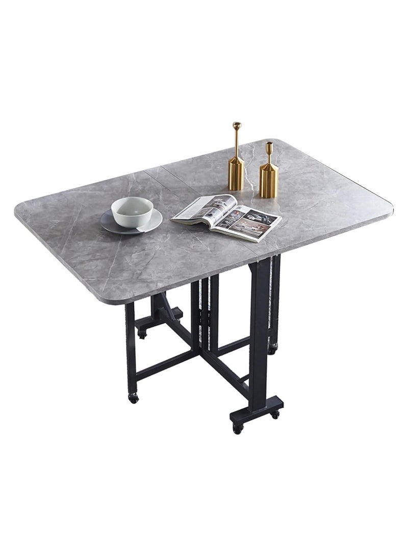 DubaiGallery Folding Dining Table, Drop Leaf Dining Table, Suitable For Small Spaces, Space Saving Wooden, Rectangular Drop Leaf Kitchen Table, Suitable For Kitchen, Bedroom  - Image 2