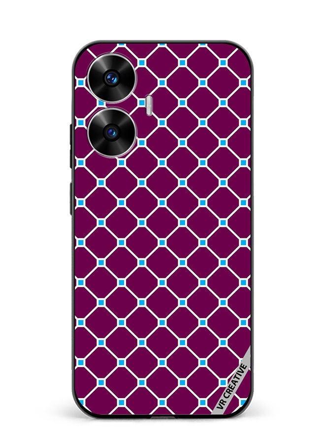 VR CREATIVE Protective Case Cover For Realme C55 Abstract Crossed Lines Seamless Patternn Design Multicolour - Image 1