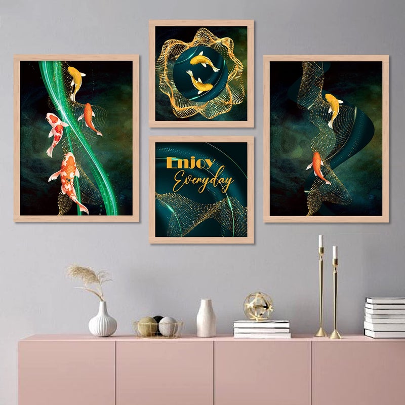 kotart Modern Wall Art Framed Painting for Wall Decoration Wall Paintings for Living Room Bedroom New09 10 x 13 inch Framed Set of 4 - Image 1