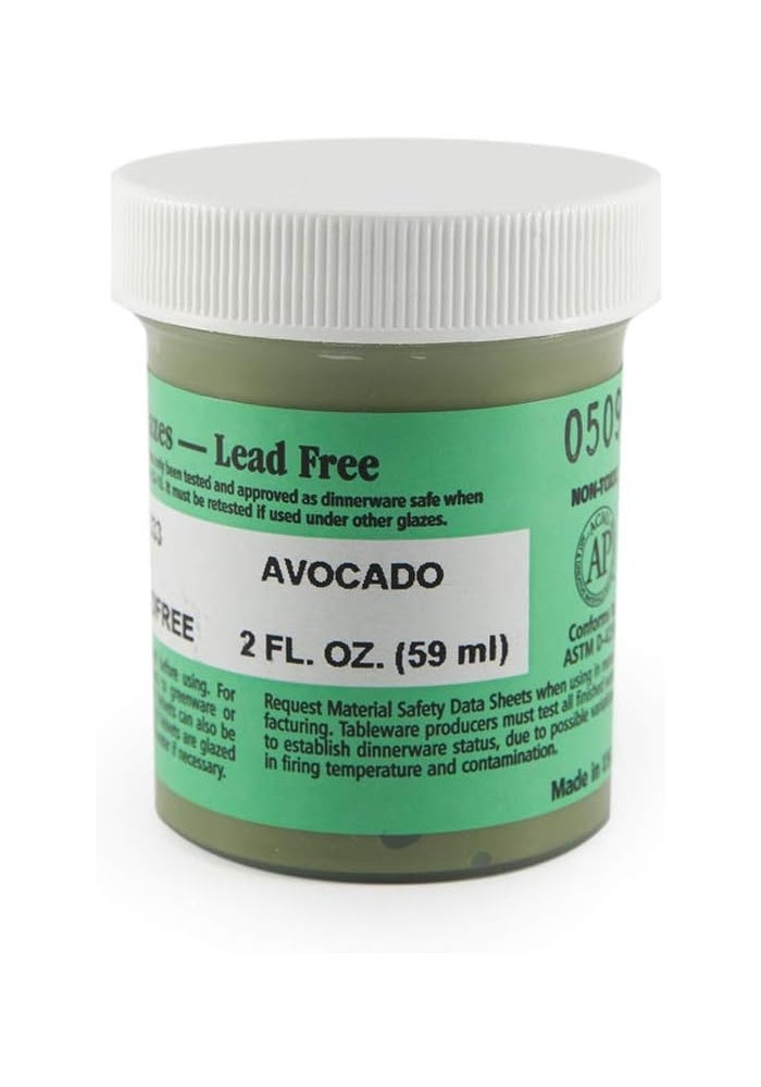 Amaco Velvet Underglaze in Avocado V-333 - Lead Free for Pottery, Clay, Bisque, and Ceramic - 2 oz - Image 1