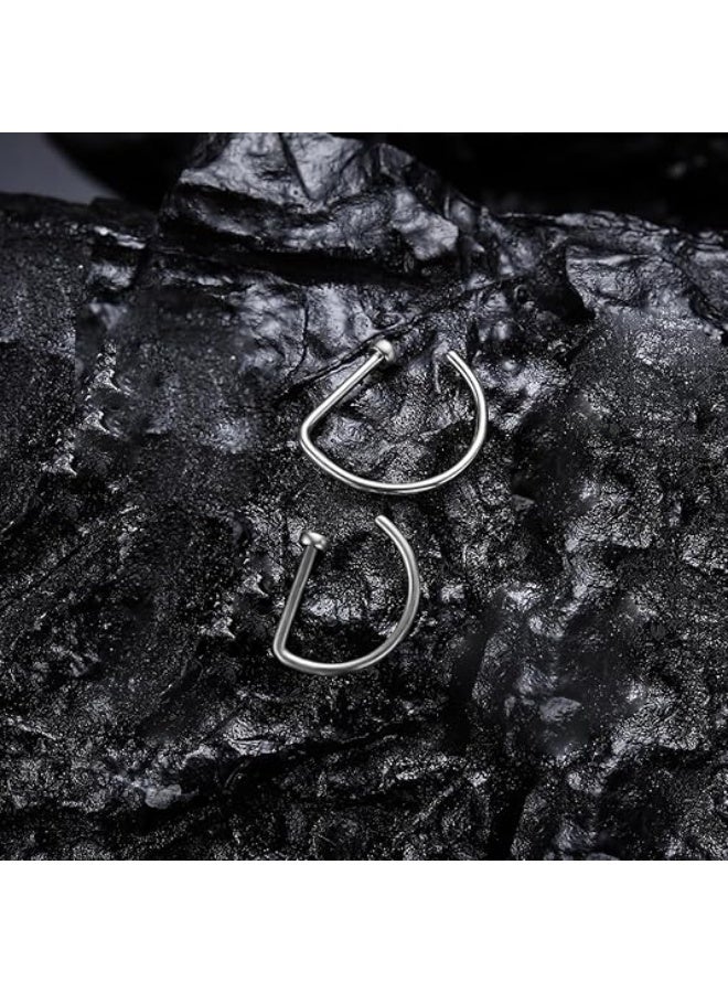 3Pcs Women Fake Piercing Nose Ring ( Gold & Silver & Black ) Hoop Septum Non Piercing Nose Clip Stainless Steel - Image 4