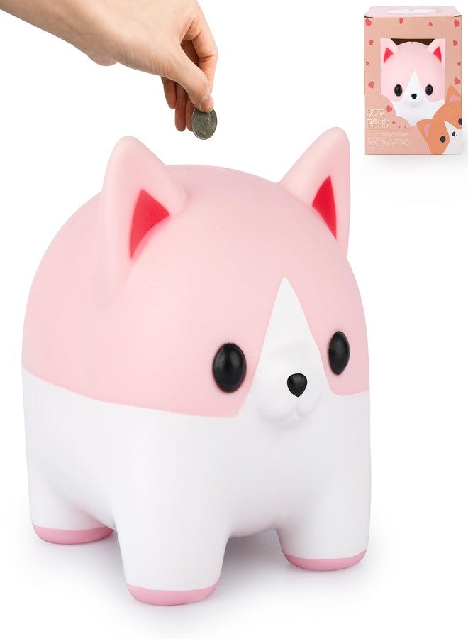 JIZWPOOM Corgi Piggy Bank for Kids, Dog Money Saving Box, Unbreakable Puppy Bank Gift for Girls & Adults - Image 1