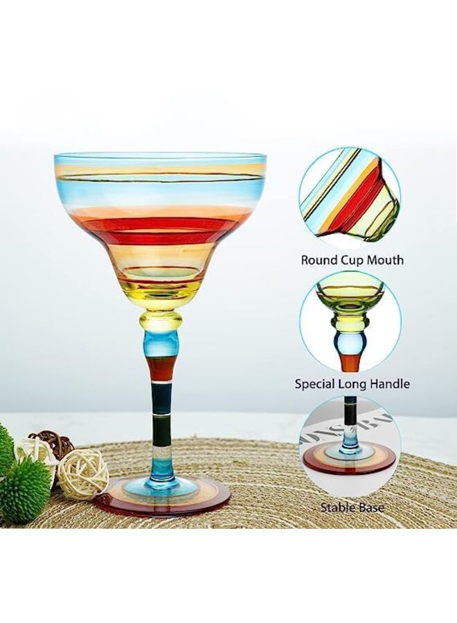 Hand Painted Margarita Glass - Moroccan Collection - Hand Painted Glassware by Artists - Unique and Decorative Margarita Glasses, Kitchen Table Décor - Image 2