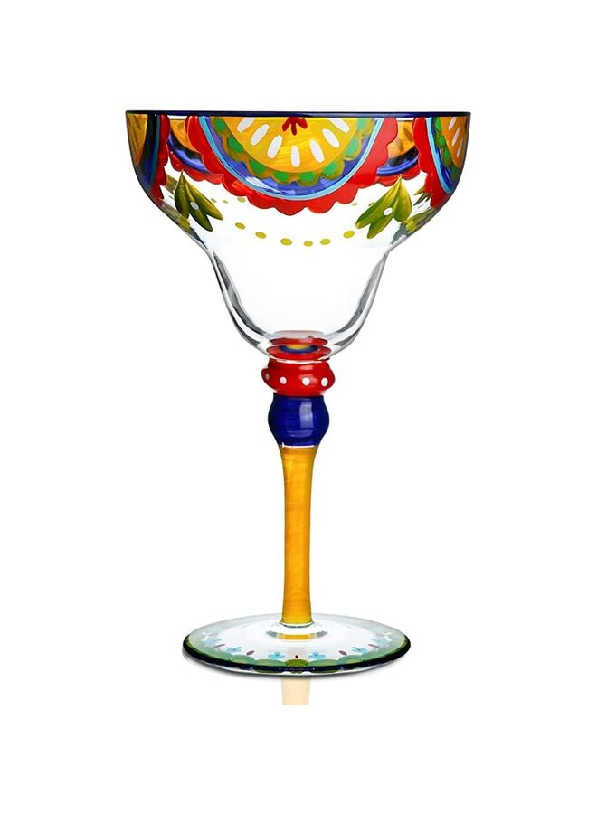 Hand Painted Margarita Glass - Moroccan Collection - Hand Painted Glassware by Artists - Unique and Decorative Margarita Glasses, Kitchen Table Décor - Image 5