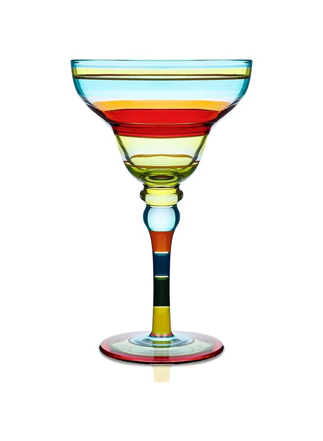 Hand Painted Margarita Glass - Moroccan Collection - Hand Painted Glassware by Artists - Unique and Decorative Margarita Glasses, Kitchen Table Décor - Image 1