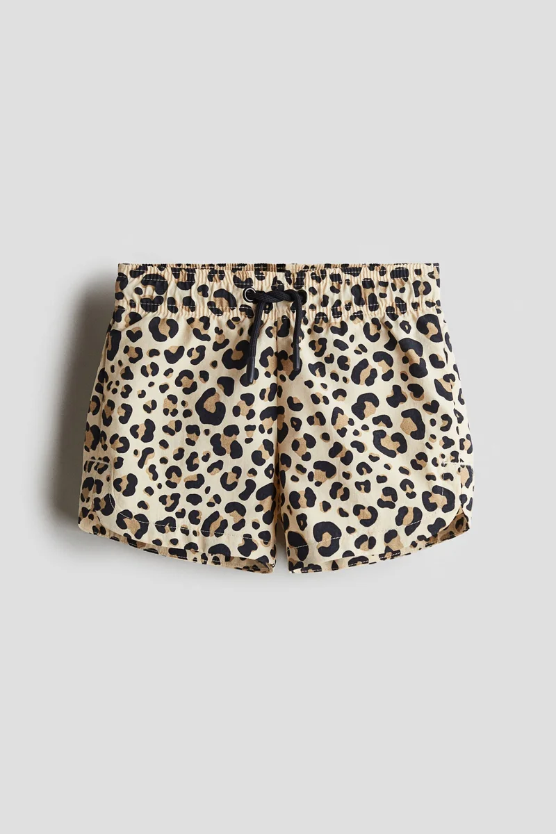 اتش اند ام شورت سباحة مزين بنقوش