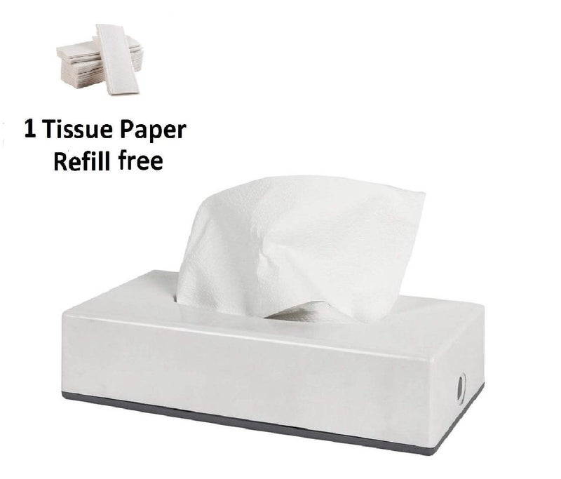 SELL SERVE DIRECT Facial Tissue Paper Dispenser Designed for Tabletop, Countertop, for Office, Home, Salon, Spa and Car Pack of 1 Dispenser & 1 Premium Facial Tissue Refill (200 Sheets ie. 2 Ply x 100 Pulls) - Image 2