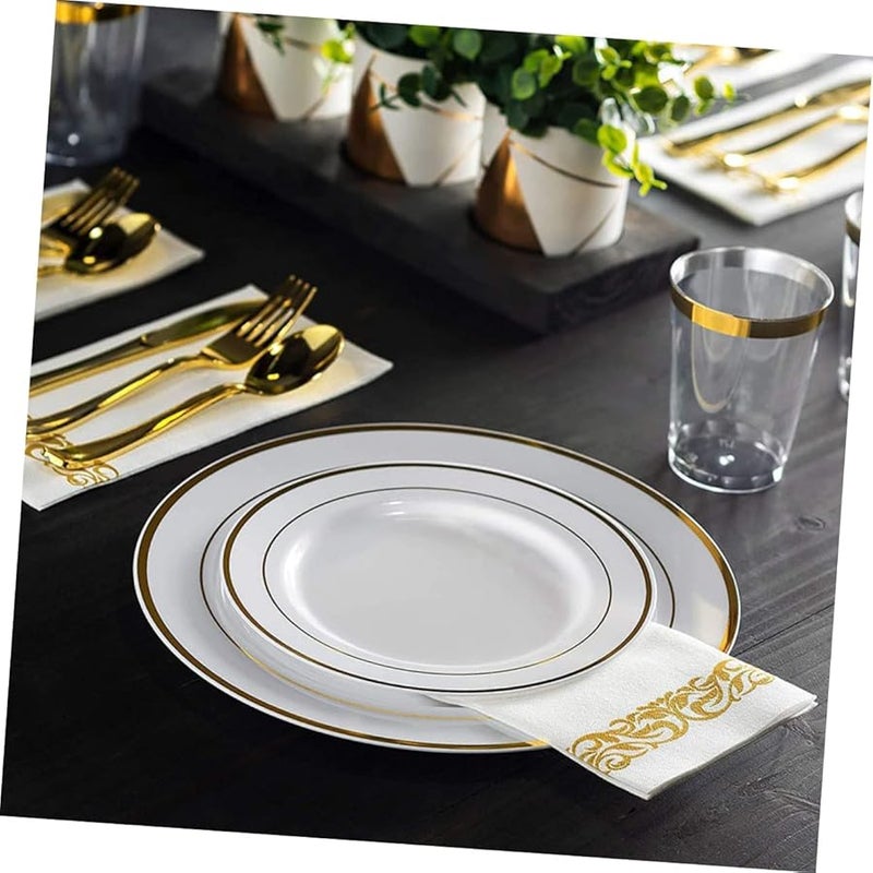 مناديل ذهبية يمكن التخلص منها 25 قطعة سميكة ماصة من اللب لحفلات الاستحمام للعروس ومناسبات العطلات - Image 5