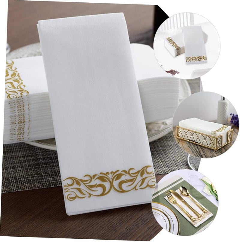 مناديل ذهبية يمكن التخلص منها 25 قطعة سميكة ماصة من اللب لحفلات الاستحمام للعروس ومناسبات العطلات - Image 4