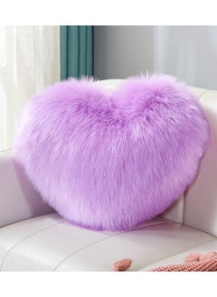 Rabbit Fur Double Side Plush Heart Shaped Throw Pillow (Size 35×45CM)