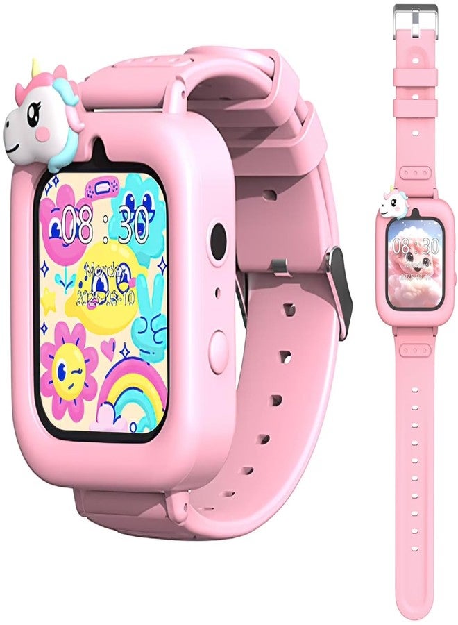 CADDLE & TOES Kids Smart Watch with Camera & Games – Unicorn Design, Touch Screen, Music Player, Step Counter, Alarm, Learning Games, Waterproof Wrist Watch, Birthday Gift for Kids Ages 3-12 (Pink) - Image 1
