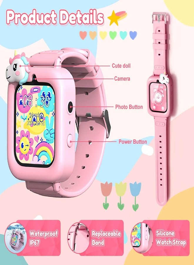 CADDLE & TOES Kids Smart Watch with Camera & Games – Unicorn Design, Touch Screen, Music Player, Step Counter, Alarm, Learning Games, Waterproof Wrist Watch, Birthday Gift for Kids Ages 3-12 (Pink) - Image 3