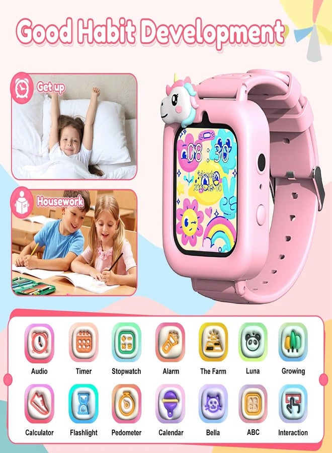 CADDLE & TOES Kids Smart Watch with Camera & Games – Unicorn Design, Touch Screen, Music Player, Step Counter, Alarm, Learning Games, Waterproof Wrist Watch, Birthday Gift for Kids Ages 3-12 (Pink) - Image 4