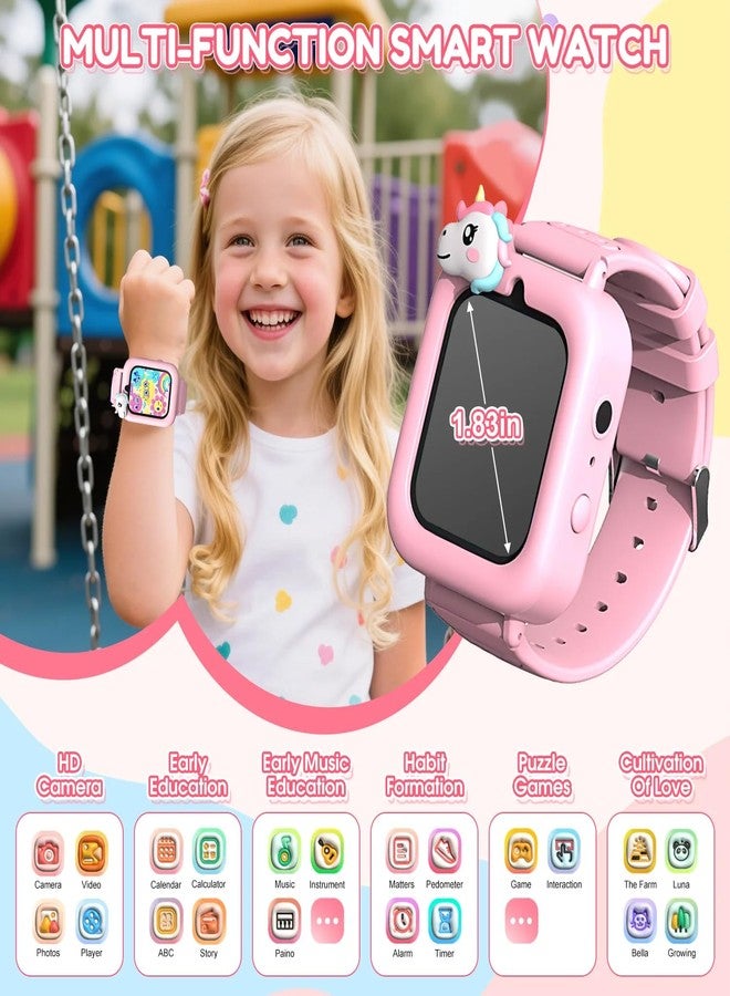 CADDLE & TOES Kids Smart Watch with Camera & Games – Unicorn Design, Touch Screen, Music Player, Step Counter, Alarm, Learning Games, Waterproof Wrist Watch, Birthday Gift for Kids Ages 3-12 (Pink) - Image 2