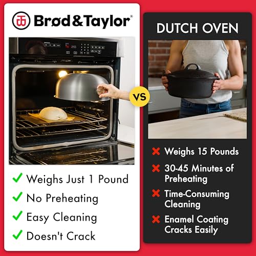 Brod & Taylor Ultralight Baking Shell for Sourdough Bread (Boule) – No Preheating Needed for Crispy Crust and Even Baking - Image 4