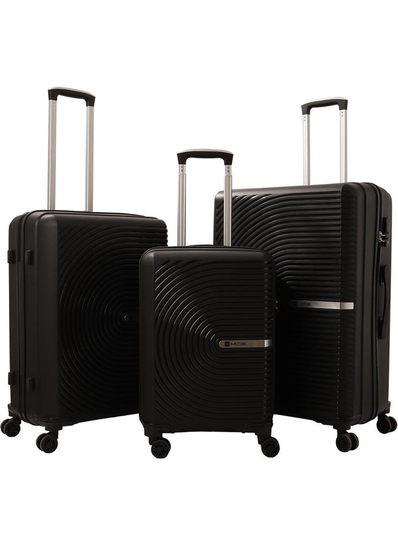 MÇS Mcs V374 Polypropylene Triple Suitcase Set Black 