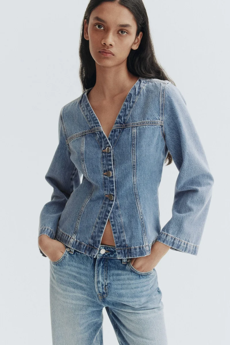H&M V-neck denim jacket