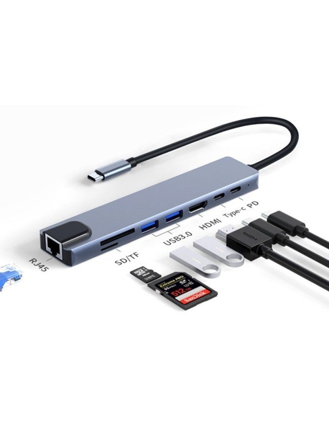 MiTU In 1 Docking Station Typec To Hdmi 100 Megabyte Usb Card Reader Pd100w Notebook Docking Station - Image 2