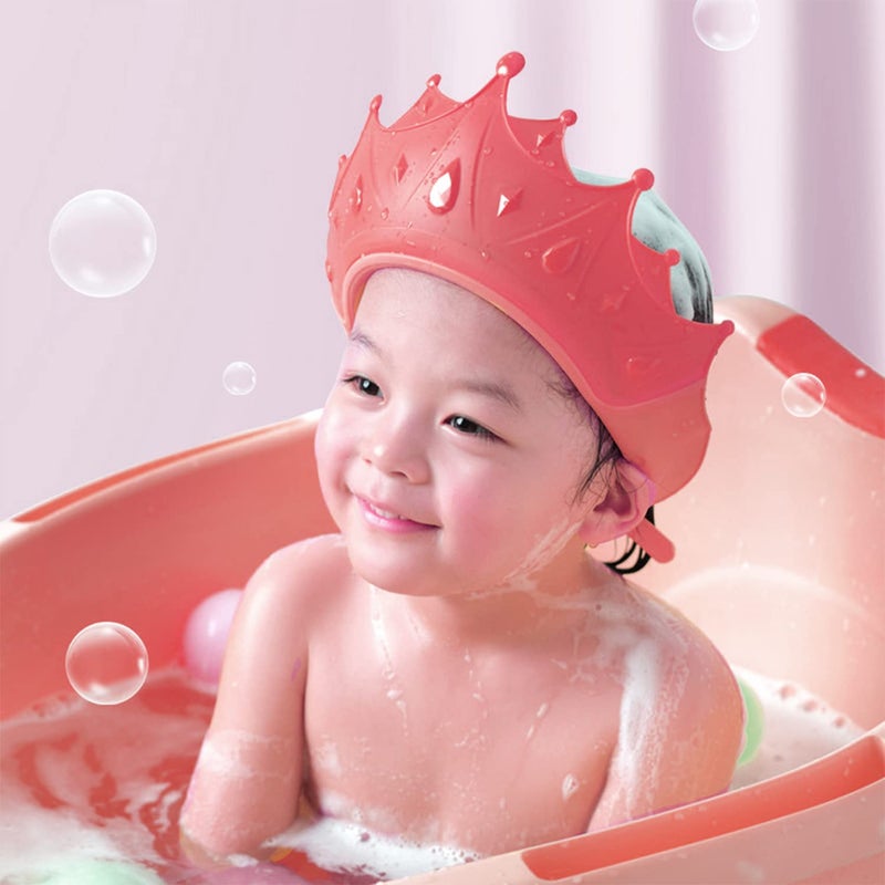 SYGA Baby Shampoo Shower Bathing Protection Bath Soft Cap Soft Adjustable Visor Hat for Toddler, Baby, Kids, Children(KentingRed) - Image 2