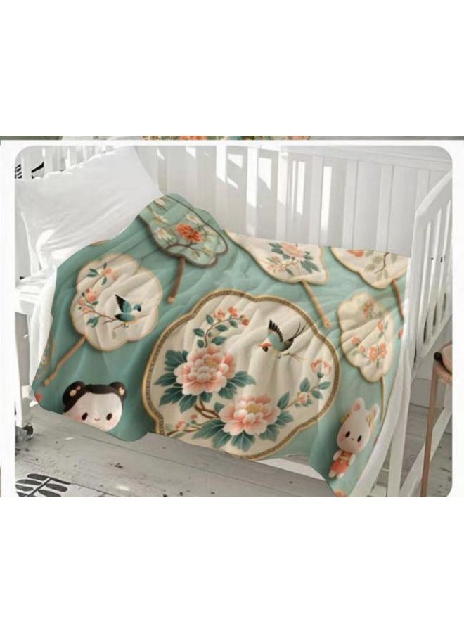 general Baby and children's cartoon flannel thin blanket (warm and comfortable, suitable for sleep, game use) 70cm*100cm - Image 2