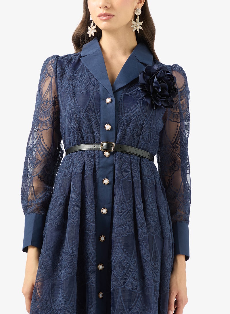 Khizana Lace A-line Dress - Image 3