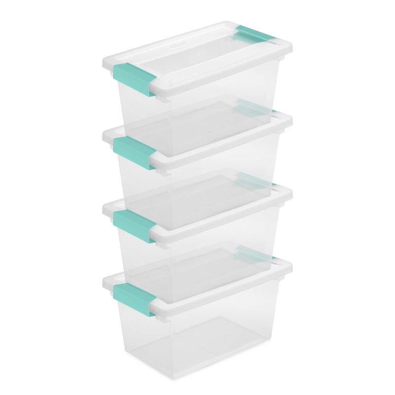 Sterilite 16Pack Clip Box Stackable Clear Plastic Bins with Latching Lids Medium  Writing Arts or Crafts Supplies Storage Containers for Home Office Classroom and Workshop Organization