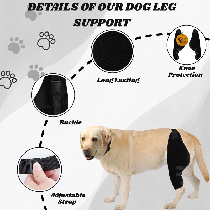 Sage Square Dog Disability Leg Support for Injured, Disabled, Elderly Dogs | Rear & Front Leg Brace for Mobility Assistance, Arthritis, Weakness, Post-Surgery Support | Comfortable Daily Use | Left - Image 4