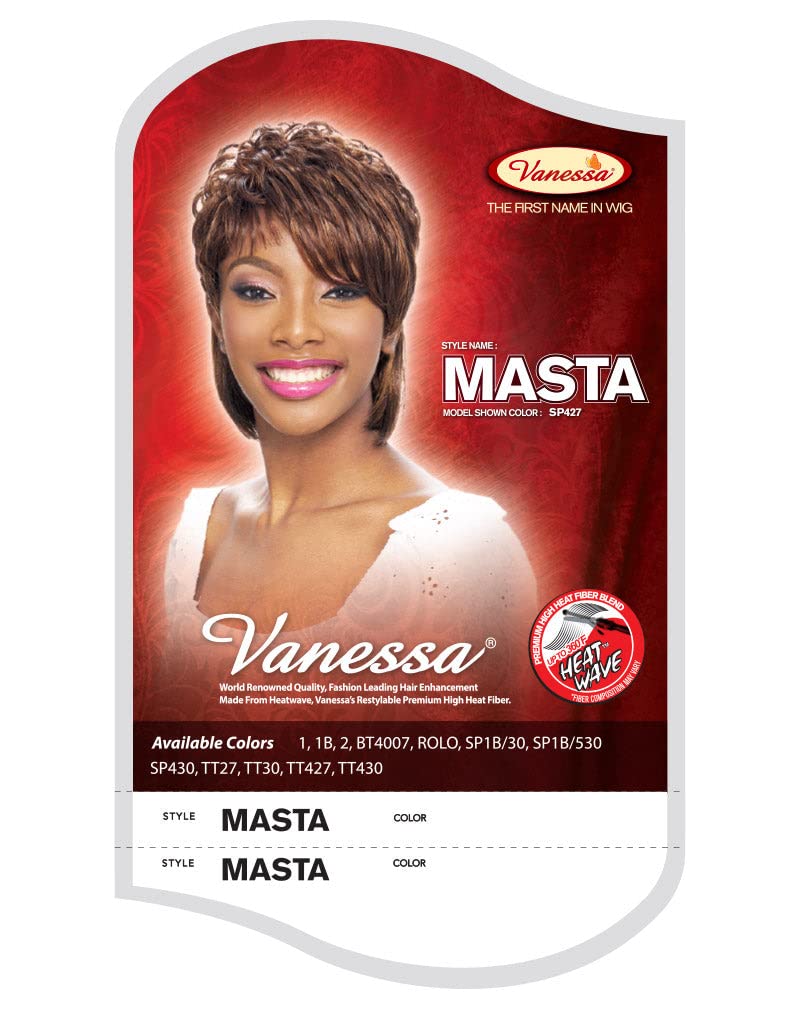 VANESSA Fashion Wigs Medium Short Length Wavy Style Heat Wave Synthetic Hair Wig - MASTA (SP1B/30) - Image 4