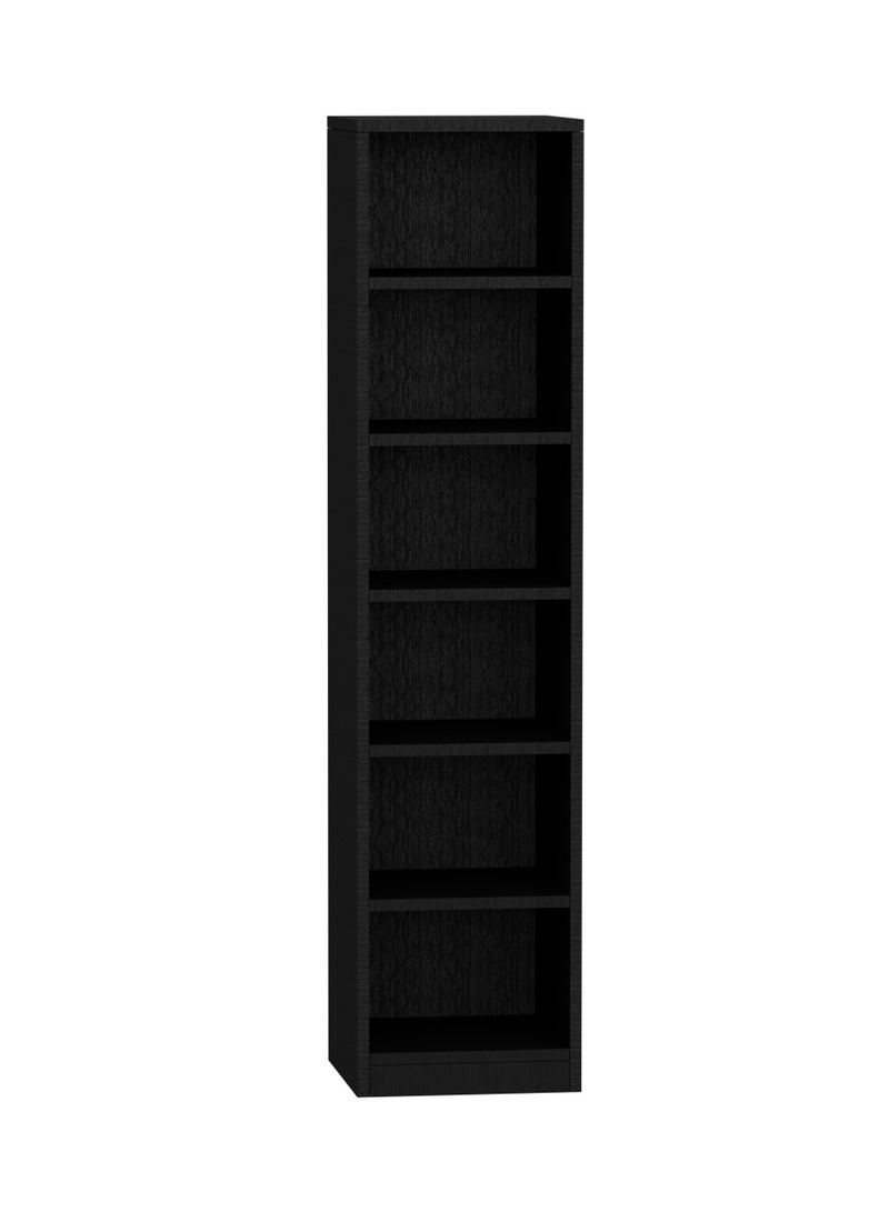 Mahmayi Mahmayi Wooden Storage Display Shelves 6-Tier Freestanding, Box Shelves, Top Shelf for Decoration Ideal for Storing and Displaying your possessions - Black - Image 1