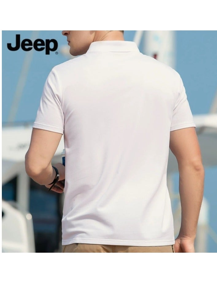 Jeep Flip Collar Business Gentleman Short Sleeved Shirt - Image 5