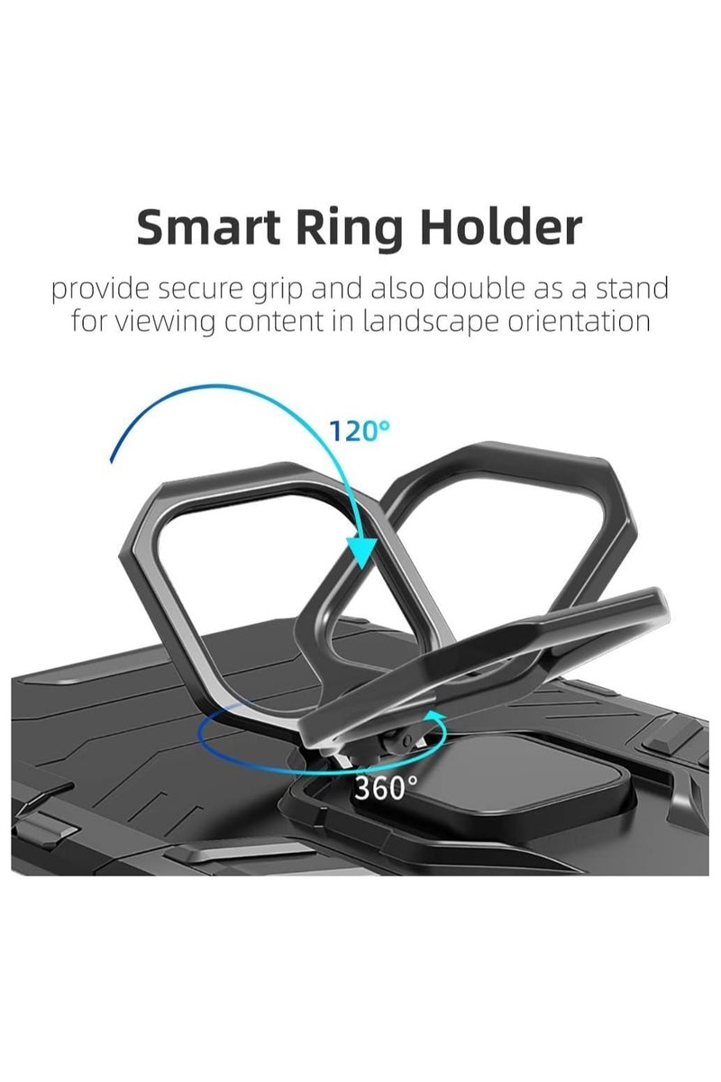 Phone Case Cover Shockproof Silicone + Hard Plastic metal ring Compatible with Redmi Note 6 Pro (Black) - Image 3