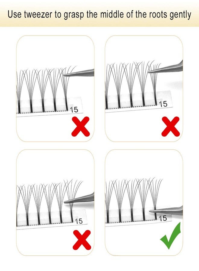 PRO LASHBEAUTY Premade Fans Eyelash Extensions 6D-C-0.10-16 Long Stem Premade Volume Eyelash Extensions .07 .10 Premade Volume Fans C D Curl(6D-C-0.10,16 mm) - Image 4