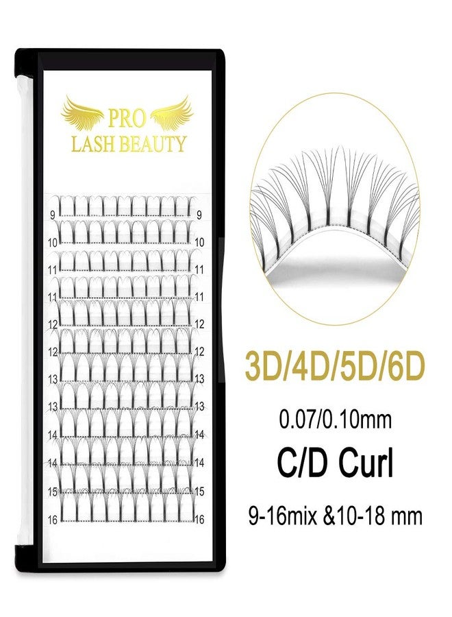 PRO LASHBEAUTY Premade Fans Eyelash Extensions 6D-C-0.10-16 Long Stem Premade Volume Eyelash Extensions .07 .10 Premade Volume Fans C D Curl(6D-C-0.10,16 mm) - Image 2