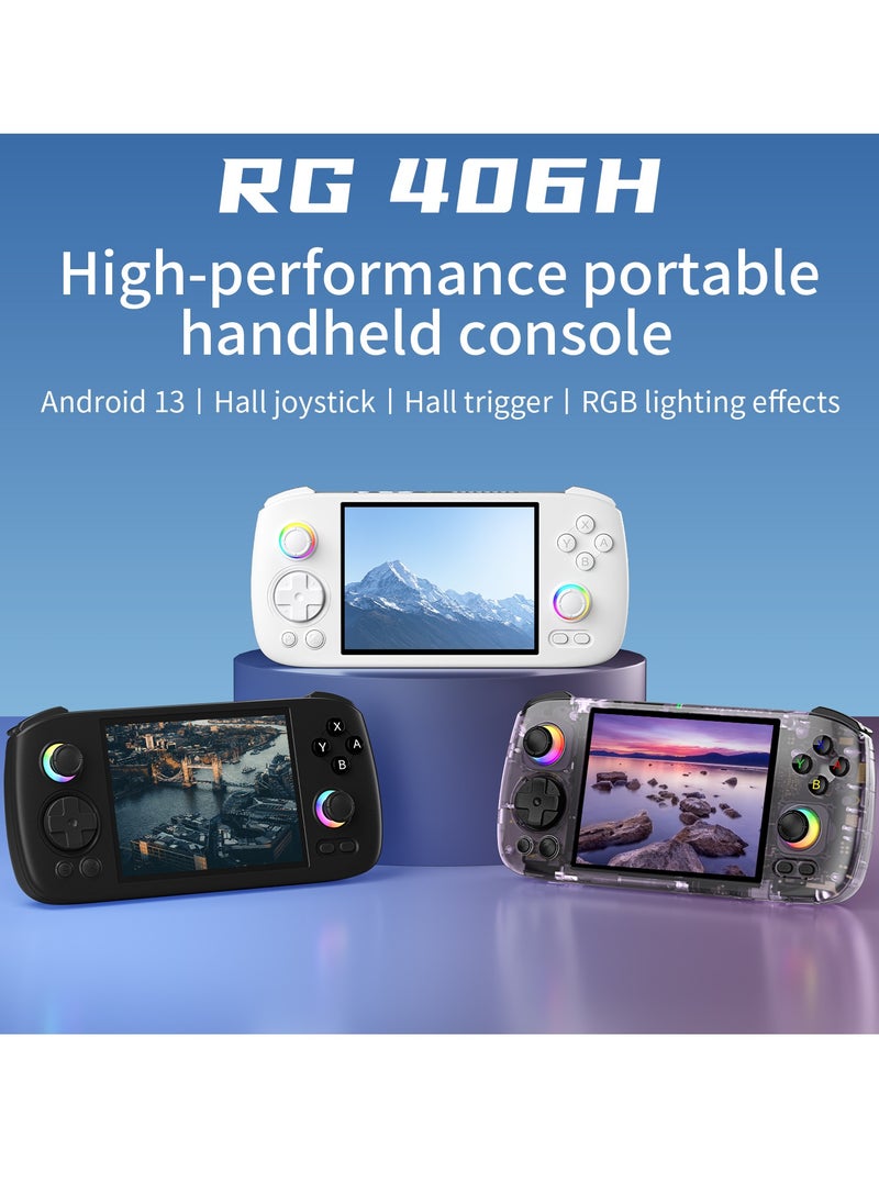 ANBERNIC  RG406H Retro Handheld Game Console with 4-inch IPS Screen RGB Lighting Handheld Gaming Console with Android 13 System, 5000mAh Battery (White, 256GB)  - Image 2
