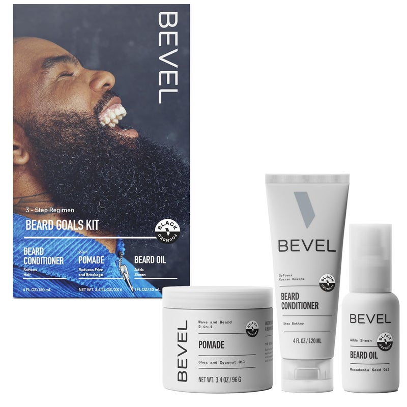 Bevel Bevel Mens Beard Grooming Kit  Includes Beard Conditioner Beard Balm and Beard Oil to Soften Hydrate and Strengthen Beard and Reduce Skin Irritation and Redness Packaging May Vary