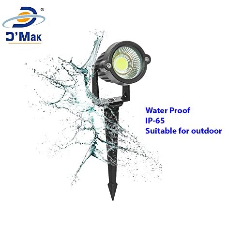 D'Mak 5 Watt LED Waterproof Garden Light, 3000K Outdoor Spotlight with Spike Stand,IP65, Aluminium Body,Set of 1 (Warm White). - Image 5