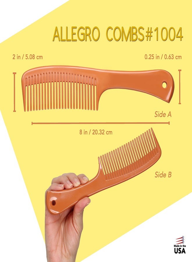 Allegro Combs Allegro Comb 1004 Wide Teeth Detangling Combs For Women, Stylists, Curly Hair Teasing Comb Mens Comb 2 Piece (Tan) - Image 2