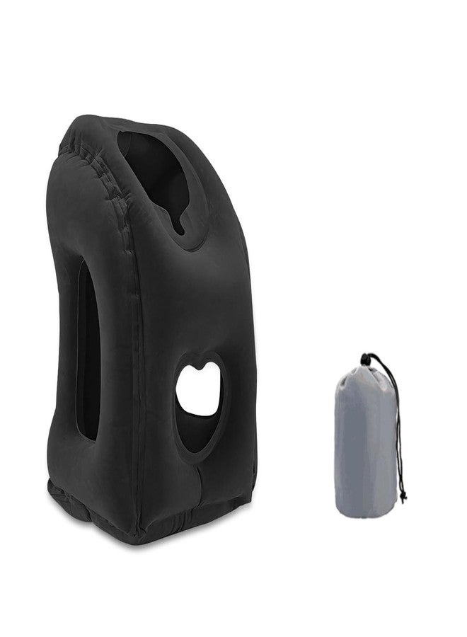 BLEQYS وسادة سفر قابلة للنفخ من BLEQYS® - وسادة رقبة للطائرة مع دعم للرقبة والرأس للنوم أثناء الرحلات الطويلة، وسادة طائرة للطائرات والسيارات (متعددة) - Image 1