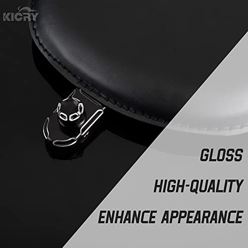 KICRY Seat Bolt Tab Screw Mount Knob Cover For Harley Quick-Release Hardware Kit Black Knurled Billet Aluminum Compatible for Street Glide Road King Electra Dyna Softail 1997-2020(Black-2) - Image 5