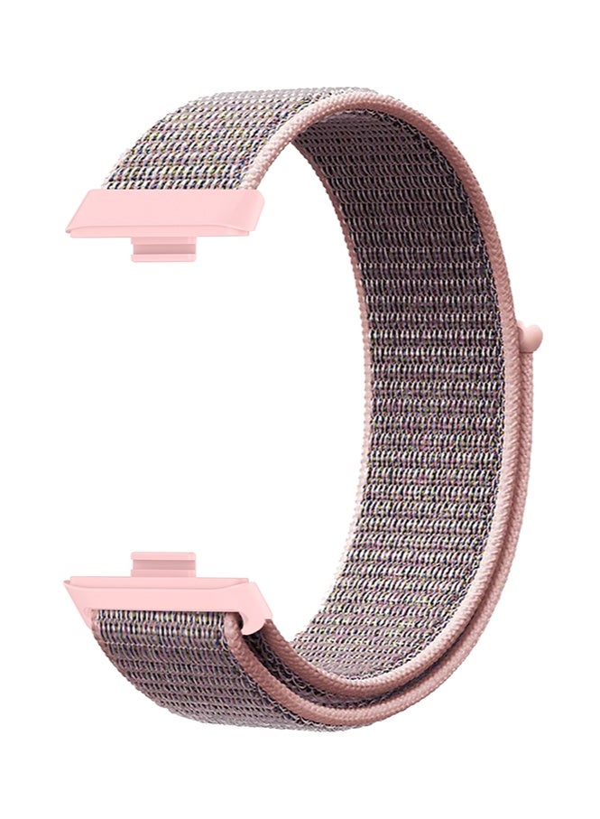HL-Tech Nylon Band Suitable for Huawei Watch Fit 3/Fit 4/Fit 4 Pro Velcro Nylon Loop Strap Pink - Image 2