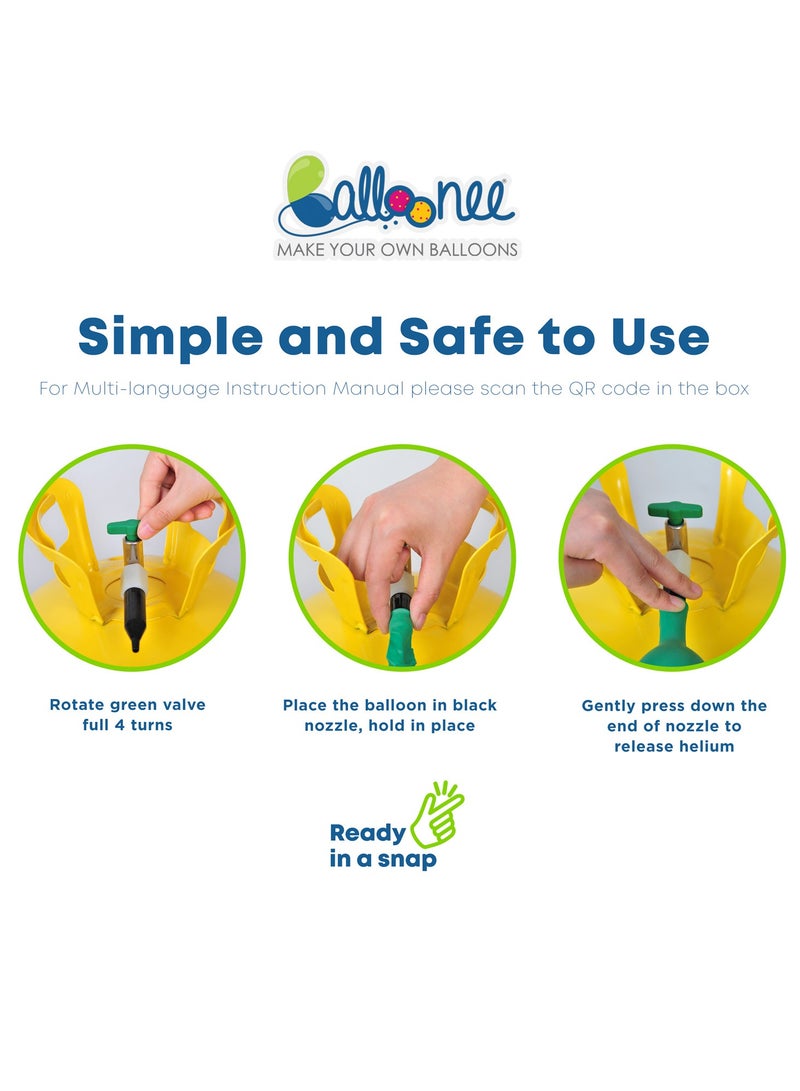 Balloonee Standard Disposable Helium Party Kit - Pack of 2, Helium Tank for Balloons At Home  - Image 3