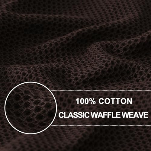 Homaxy 100 Cotton Waffle Weave Kitchen Dish Towels Ultra Soft Absorbent Quick Drying Cleaning Towel 13 x 28 Inches 4Pack Dark Brown - Image 3