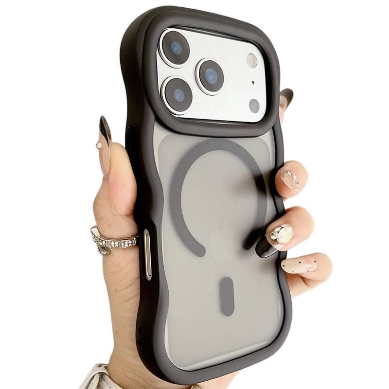 غطاء MagSafe بسيليكون باللون أسود مغناطيسي من السيليكون لـ iPhone 15 / 15 Plus / 15 Pro / 15 Pro Max مع مغناطيس قوي وملمس غير لامع مع مقاوم للصدمات مع ملمس ناعم مع حماية من السقوط - Image 1