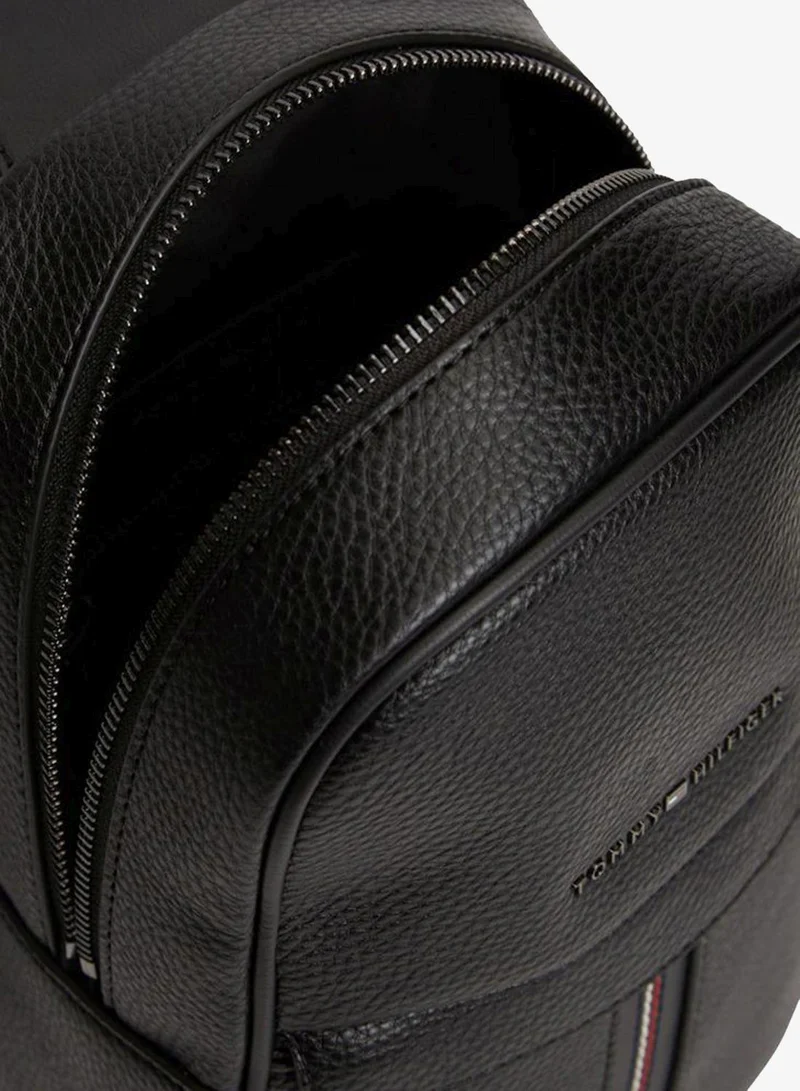 Tommy Hilfiger Black Signature Tape Embroidery Sling Bag for Men | Best Price UAE