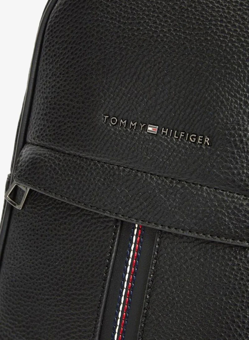 Tommy Hilfiger Black Signature Tape Embroidery Sling Bag for Men | Best Price UAE