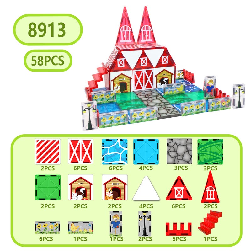 Magnetic Sticker Magnetic Building Blocks Assembled Patch Magnetic Sticker Plastic Color Window Magnetic Stick Scattered Piece Strong Magnetic Sticker - Image 1