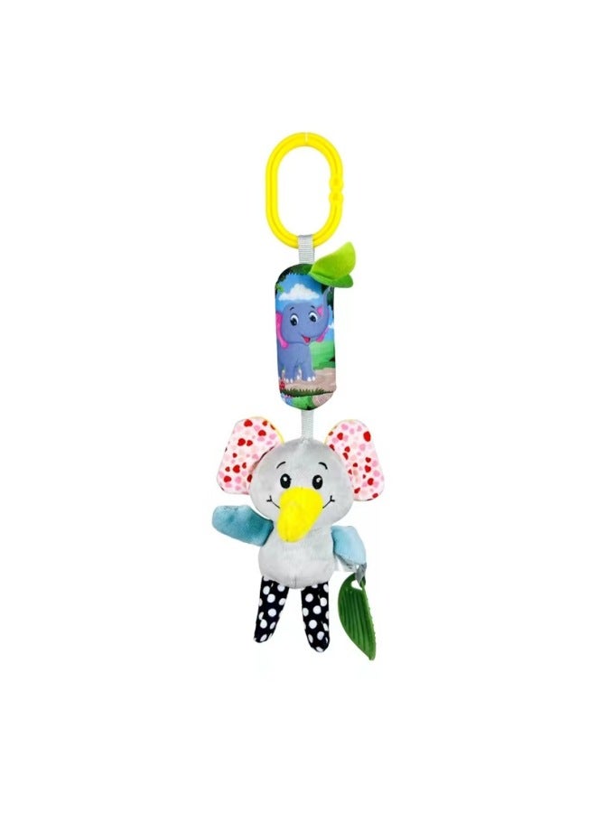 Animal Large Wind Chimes Bed Hanging Push Cart Hanging Toy Bell Teeth Jelly Car Toy For Kids-Color:Elephant 2 - Image 1