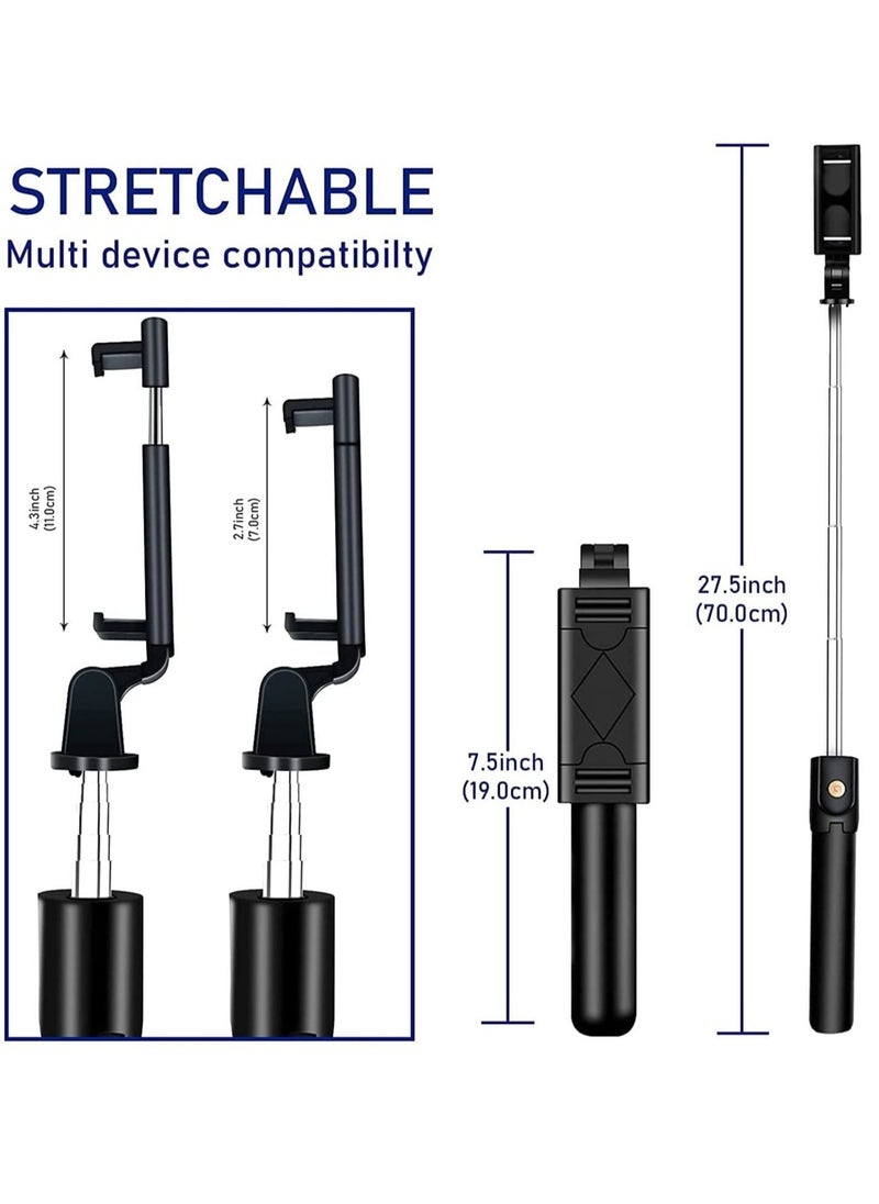 Raxoom Selfie Stick Tripod, Extendable 3 in 1 Aluminum Bluetooth Selfie Stick with Wireless Remote and Tripod Stand for iPhone 13/13 Pro/12/11/11 Pro/XS Max/XS/XR/X/8/7, Samsung Smartphones, Black  - Image 4