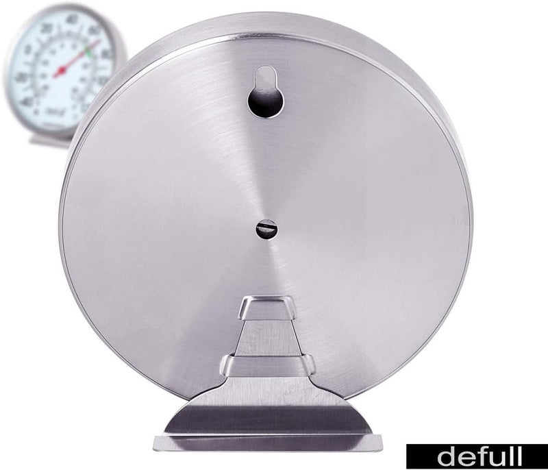 defull 5" Large Dial Indoor Outdoor Thermometer - Battery-Free, Dual Scale -40Â°F to 120Â°F / -40Â°C to 50Â°C, Stainless Steel with Wall Mount or Table Stand for Home, Patio, Garage - Image 4